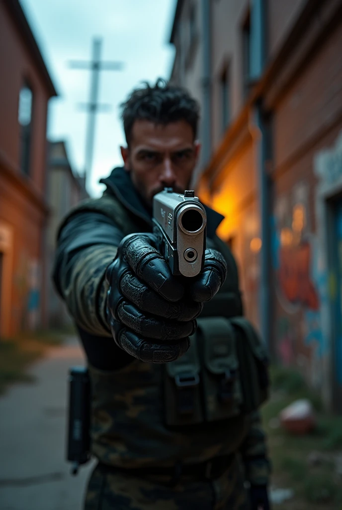 Make a picture of pistol in hand