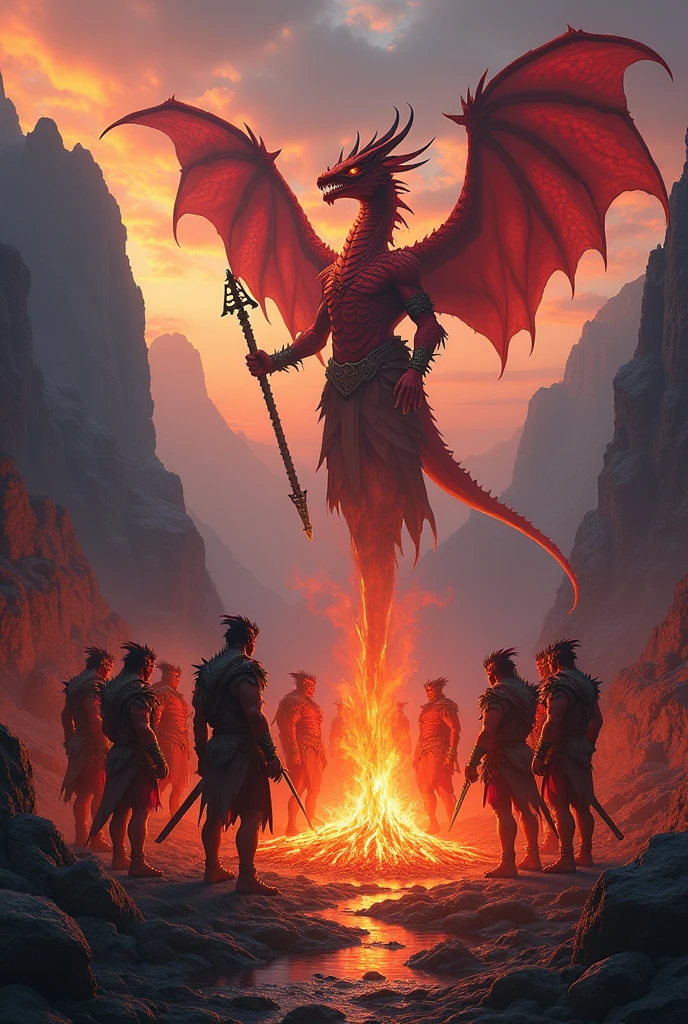 Half-human red dragon tribe