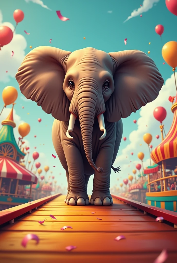 Elephant sur un tapis roulant