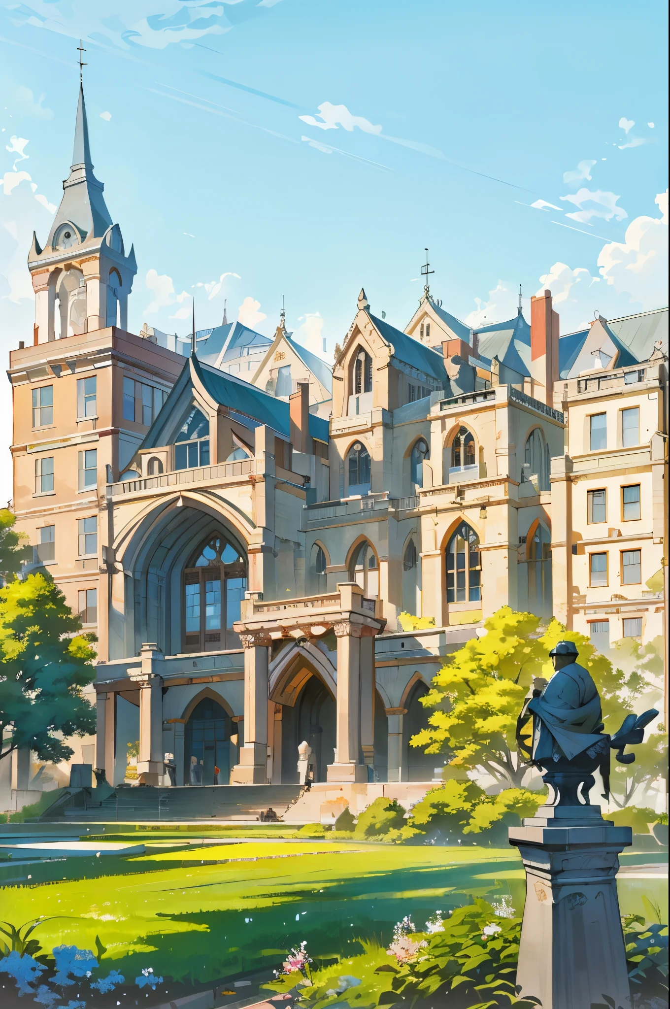 (masterpiece, best quality), Modern design , photography, Nostalgia, Ultra Detailed, morning, Stunning scenery, Urban,Harvard , Nostalgia之情 ,University campus ,Suitable resolution