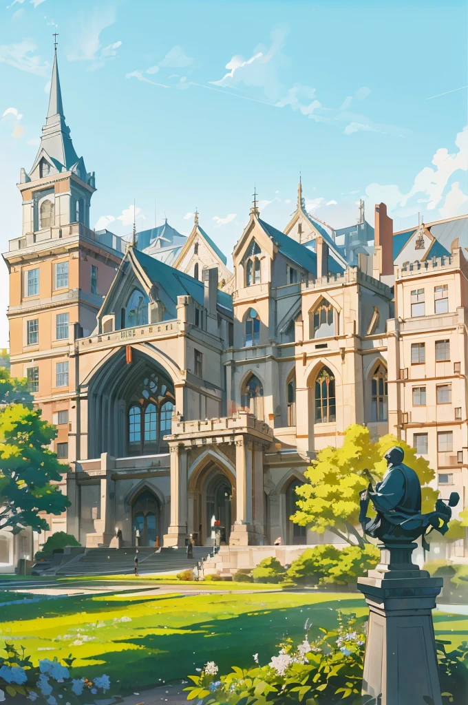 (masterpiece, best quality), Modern design , photography, Nostalgia, Ultra Detailed, morning, Stunning scenery, Urban,Harvard , Nostalgia之情 ,University campus ,Suitable resolution