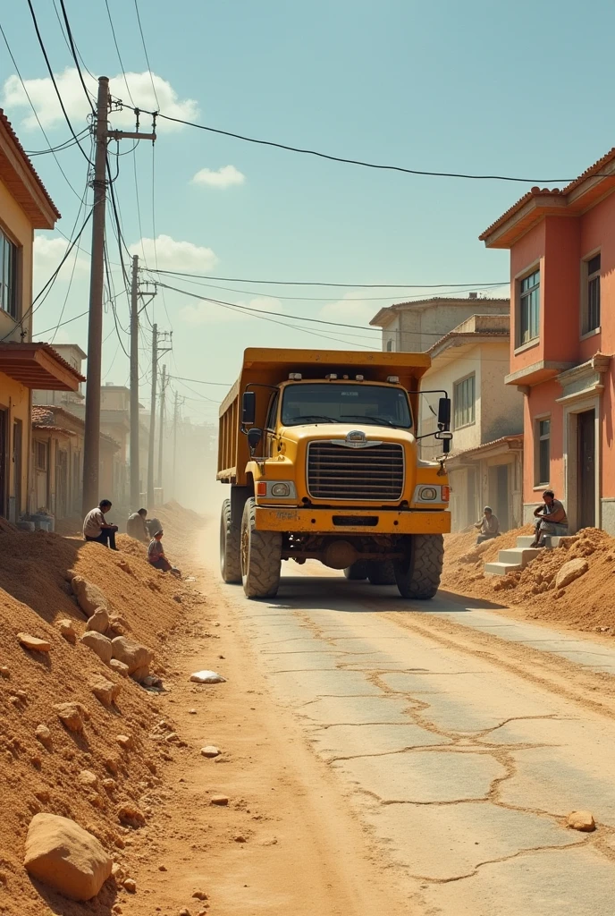 A residential area under race of sand load trucks
Other citizens are in pathatic conditions