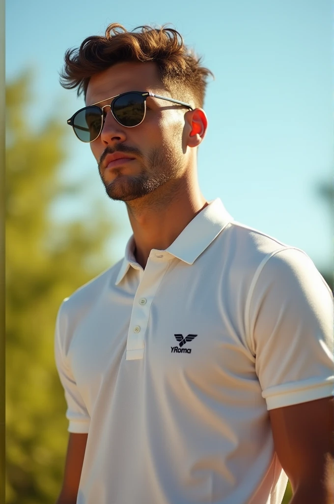Generate a polo shirt social media post with my logo YRoma