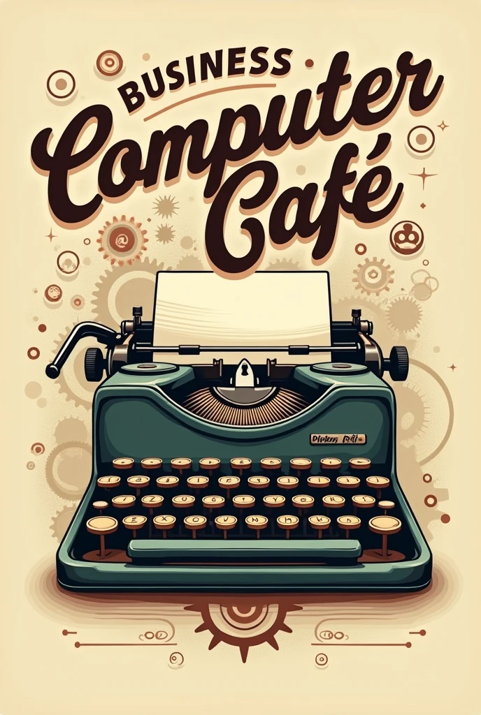 Create a business computer café logo with a vintage style 