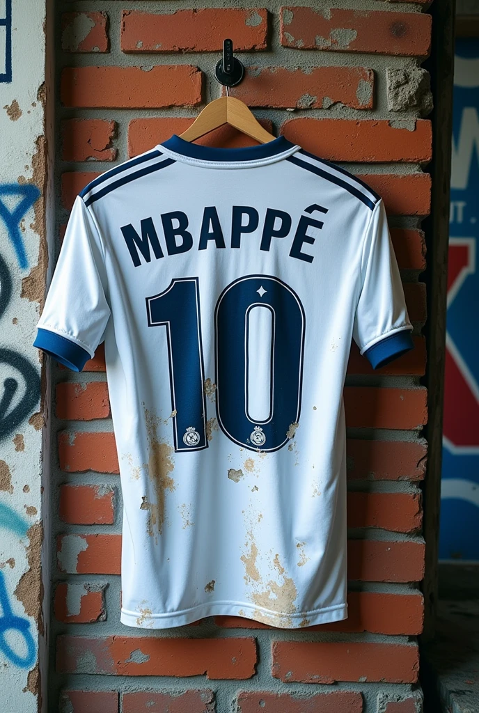 A torn Mbappe Madrid shirt