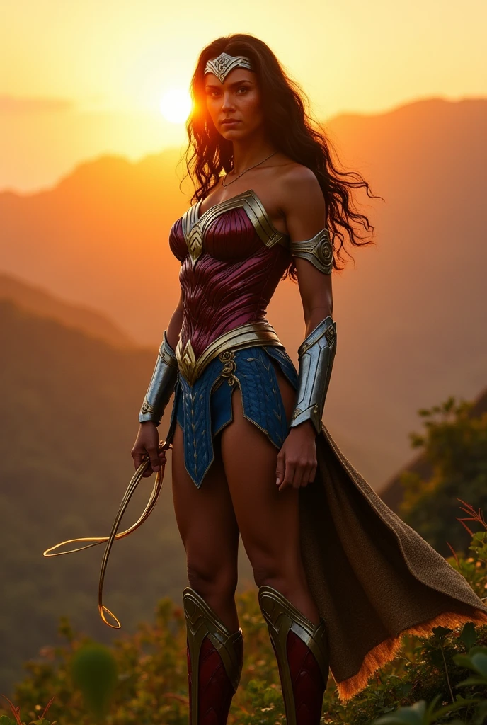 onder Woman, known as Wonder Woman, is an iconic comic book character from DC Comics who represents strength, courage and the fight for justice. Born among the Amazons, a warrior and wisdom-filled people located on the island of Themyscira, she is often portrayed as a black and African woman, bringing a new perspective to her story. With superhuman abilities and a deep sense of empathy, Wonder Woman is a defender of the oppressed and a symbol of female empowerment. Their armor is not only a symbol of protection, but also of resistance and beauty, reflecting their cultural heritage. With her lasso of truth and wand of wisdom, she faces adversity with determination, inspiring generations to fight for equality and justice in a world full of challenges.