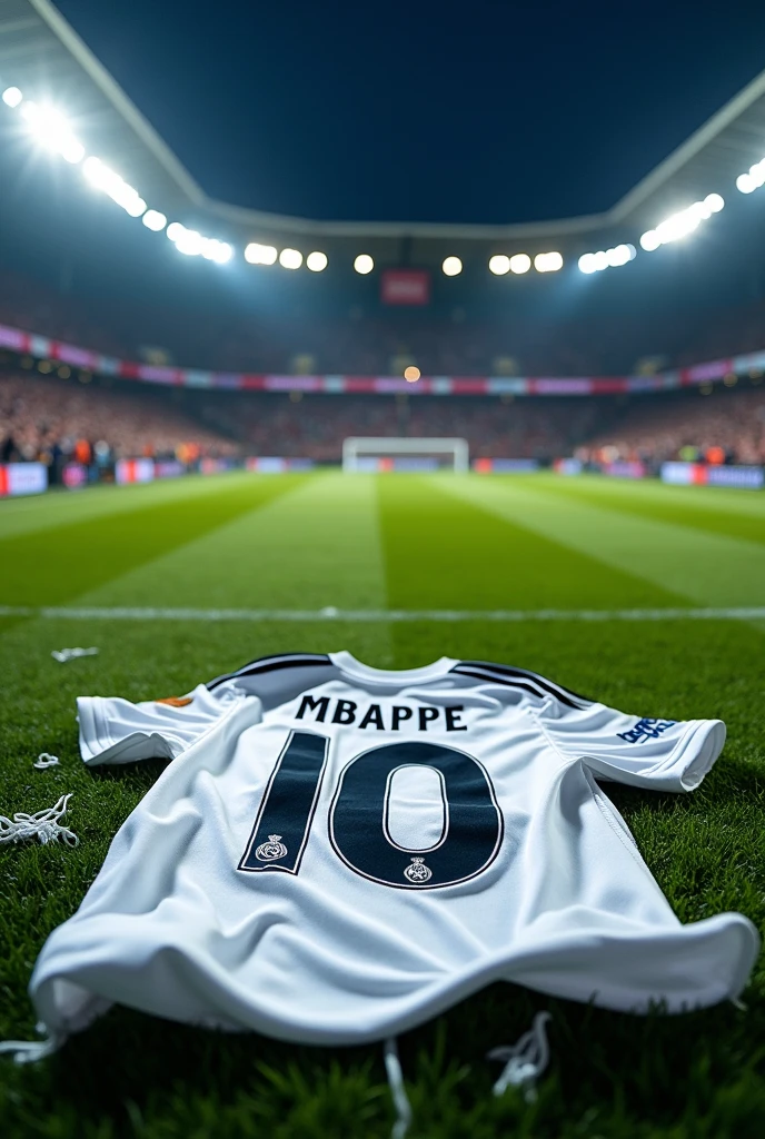 Mbappe's shirt with Madrid torn