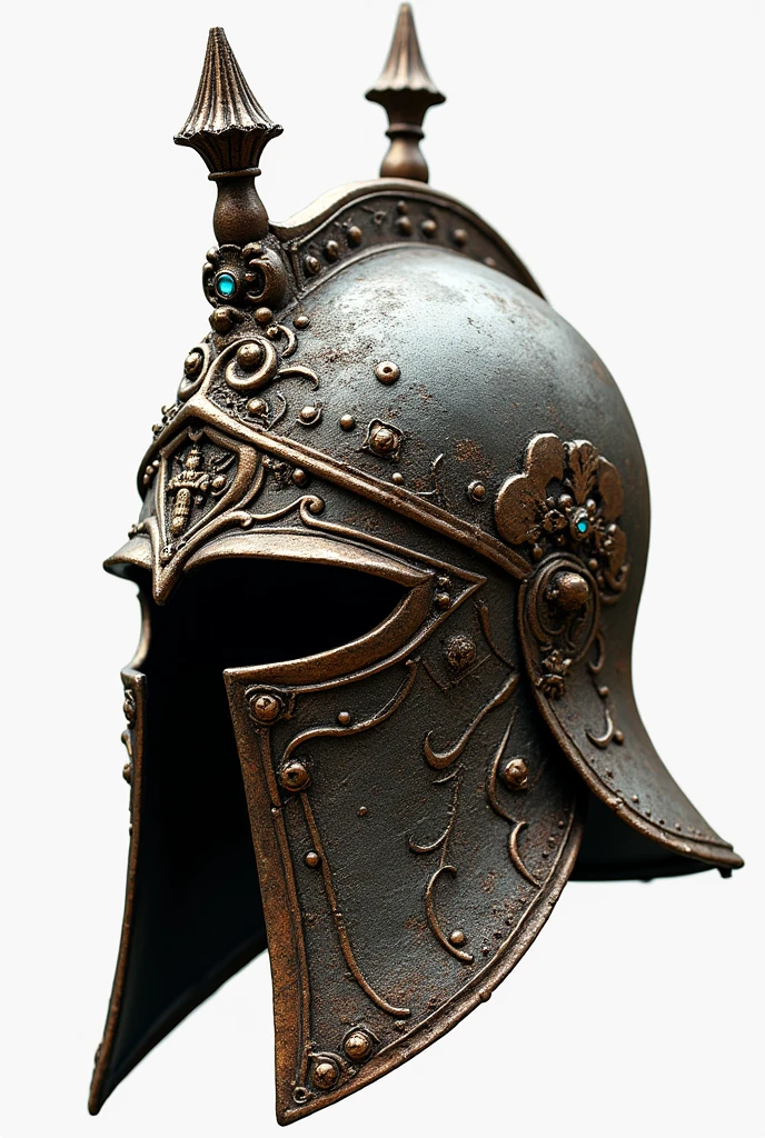 Old age king helmet 2d art transparent background  
One side view 