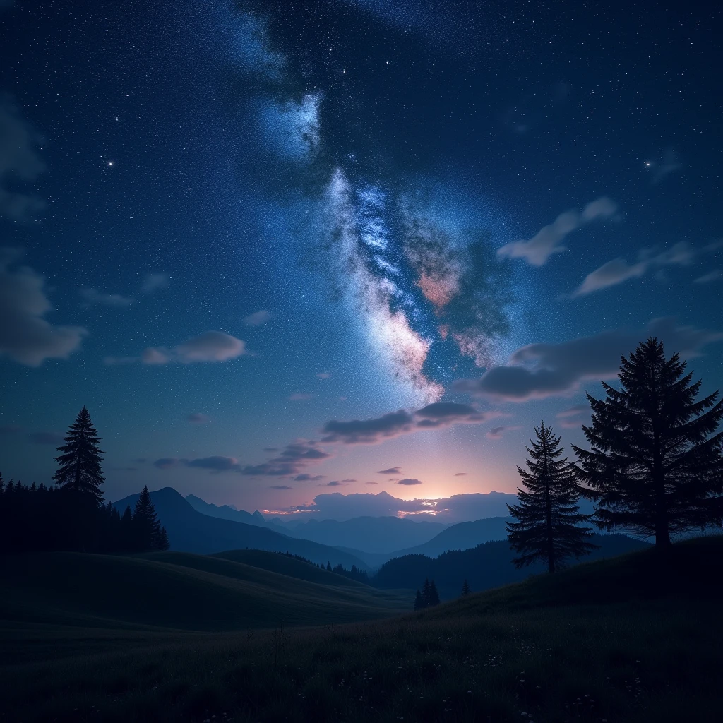 Milky Way。Beautiful stars in the night sky々。milky way