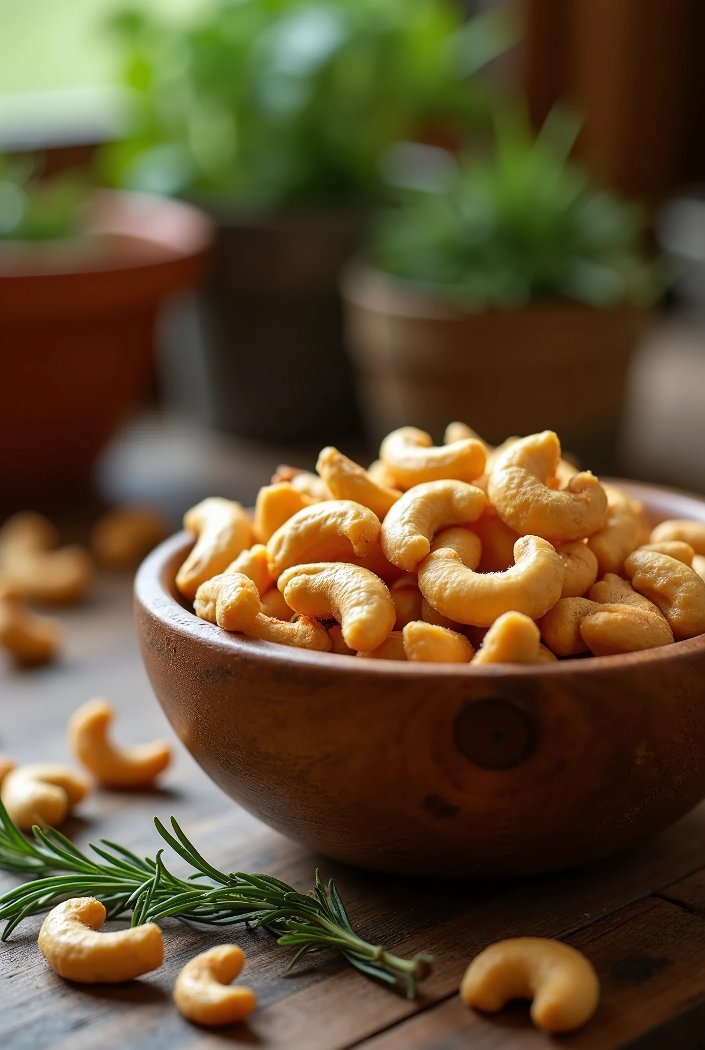 salted cashew nuts in a bowl