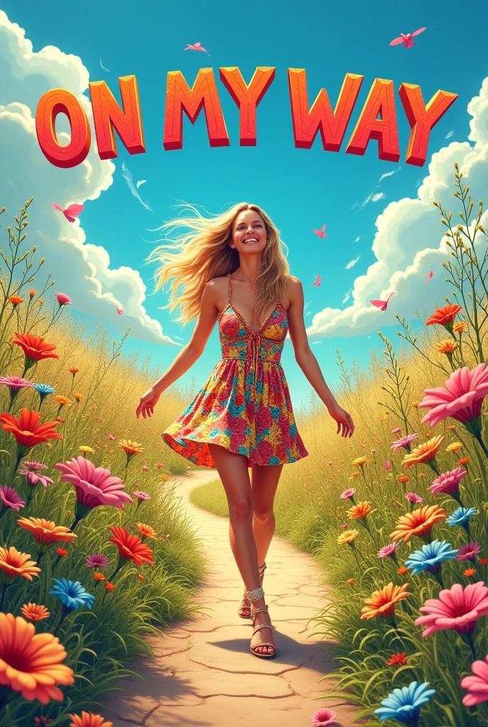 Album cover for the album of the name "ON MY WAY". It is talking about "being happy never goes out of style"