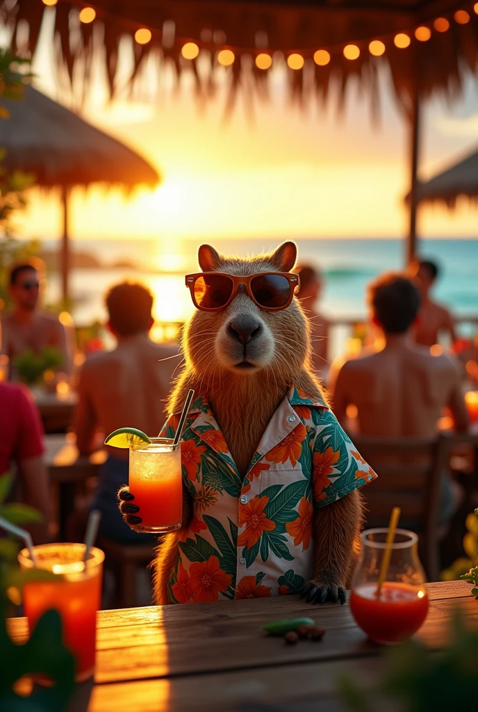 Capybara owner of a bar in Brazil