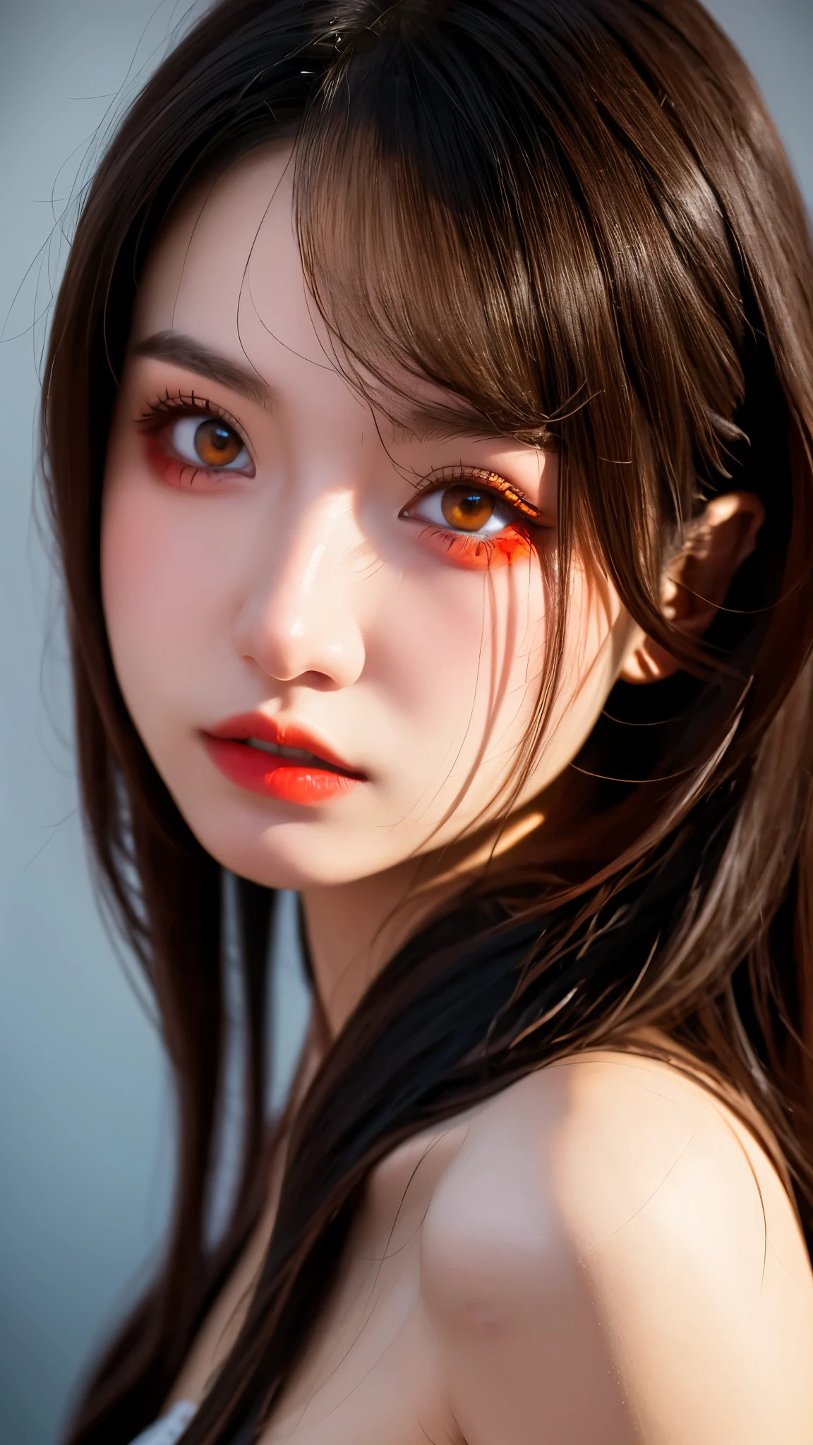 A hauntingly beautiful portrait of a devilish figure with glowing eyes, exuding an unforgettable sense of darkness and danger. Rendered in the highest quality and with incredible detail, this image will leave a lasting impression.
