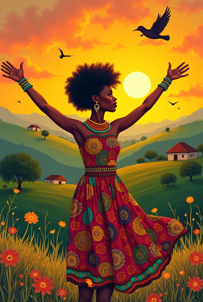 Generate an African  photo depicting let me be