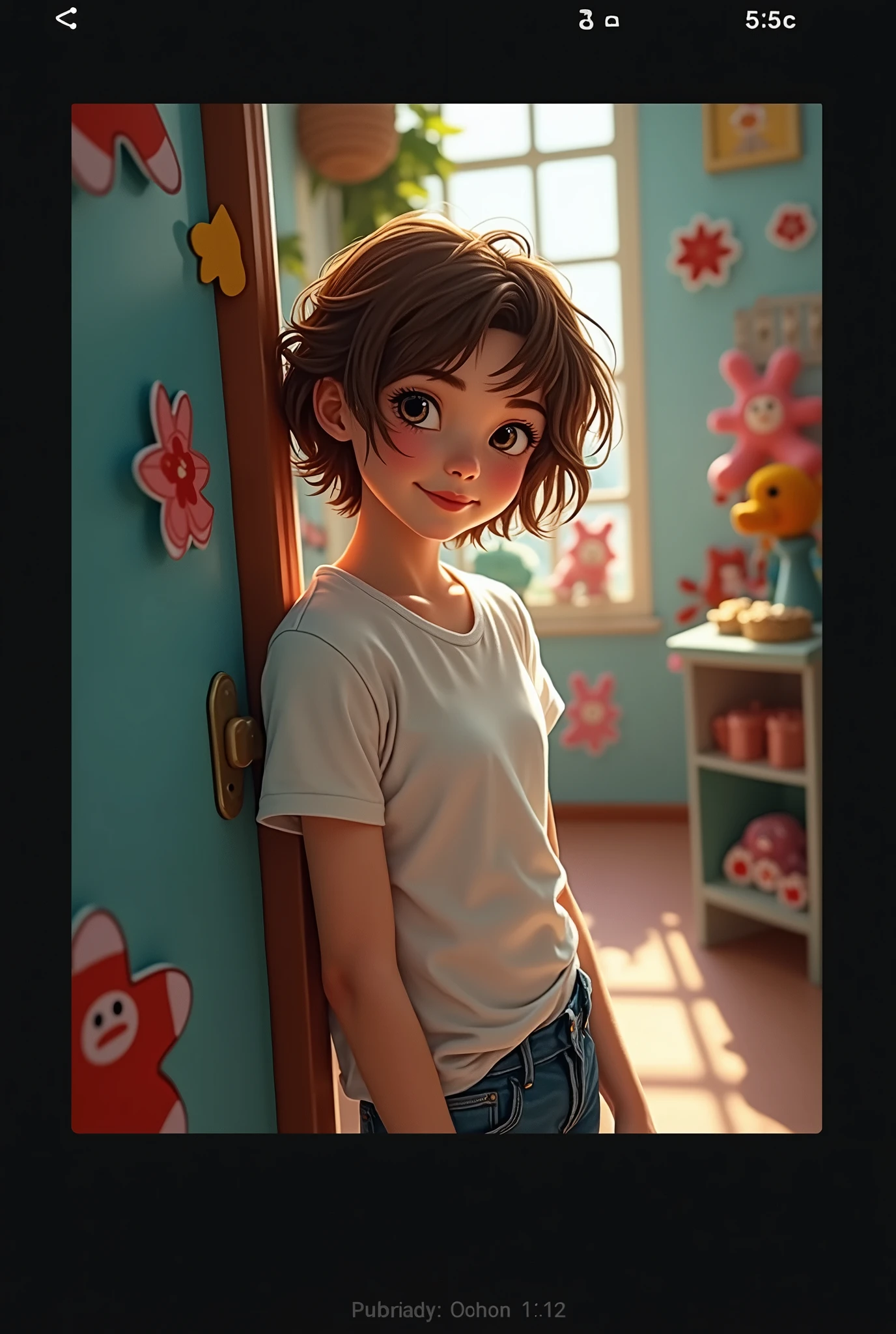r, large breast, short brown hair, diaper