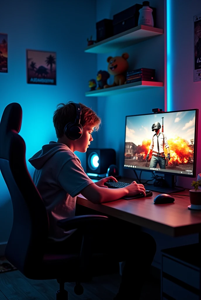 Boy playing pubg