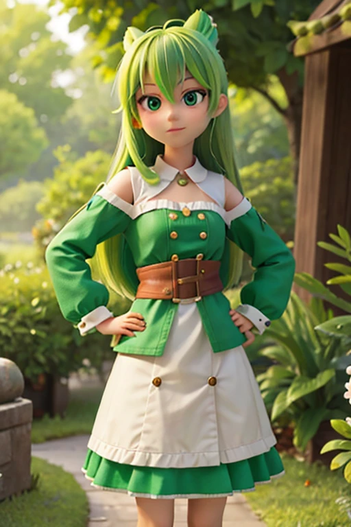 １８age、female、All green、Green Hair、