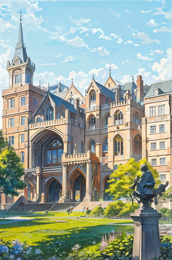 (masterpiece, best quality), Modern design , photography, Nostalgia, Ultra Detailed, morning, Stunning scenery, Urban,Harvard , Nostalgia之情 ,University campus ,Suitable resolution