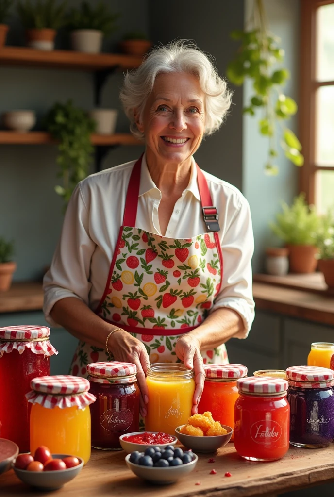 create an image with the title "EXHIBITION OF FRUIT JAMS"