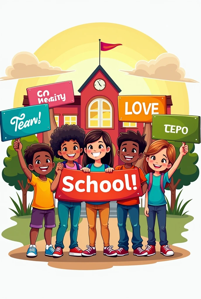 make me a logo for a group of school children who are enthusiastic about supporting their school
