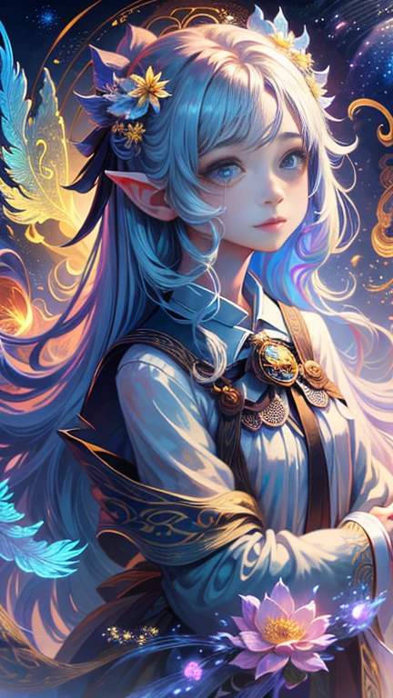original,(Consciousness upward:1.1),(Highest quality),(masterpiece:1.1),(Highly detailed CG Unity 8k ),(Very colorful:1.2),Young face fairy,Young body fairy,6 feathers,Eternity transcends matter, Temporal and spatial dimensions,To end the reign of all things,Covering all realities, High-level virtual dream,The laws of the universe are wonderful,Beyond,Beyond次元,The emergence of yin and yang from nothingness, Birth and Death,Broken Soul,Beyond,Complete Destruction,すべてをBeyondする高位の神性,Phoenix,universe,10,000 light years away,The end of the beginning