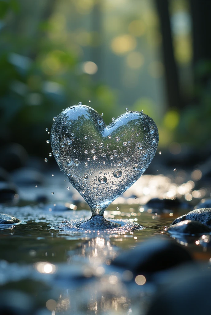 (Photorealism:1.2), cuore fatto con l acqua, artistic masterpiece 