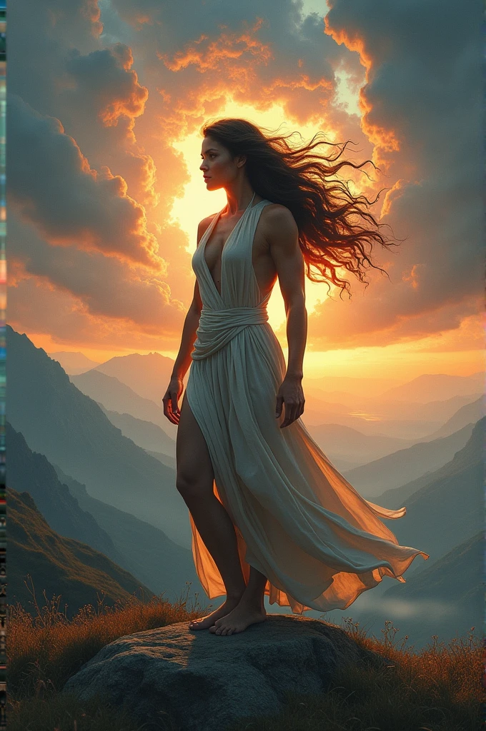Imagine an atlas woman that carries whole world on her back like a man that carries sky on his back