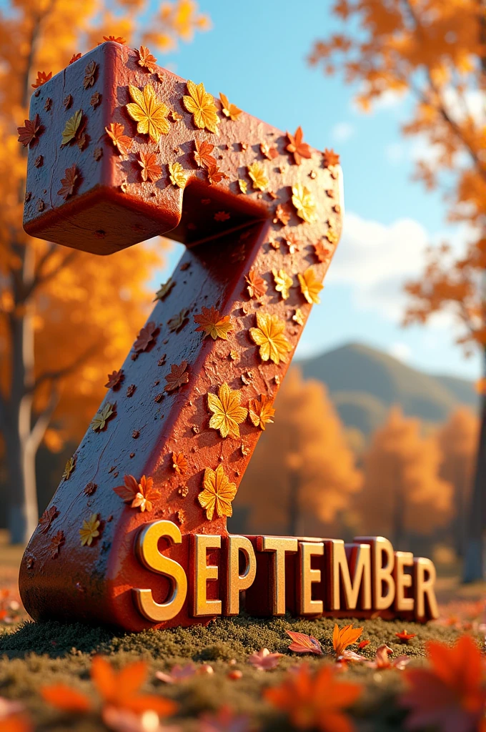 Huge September 7 written in 3d
