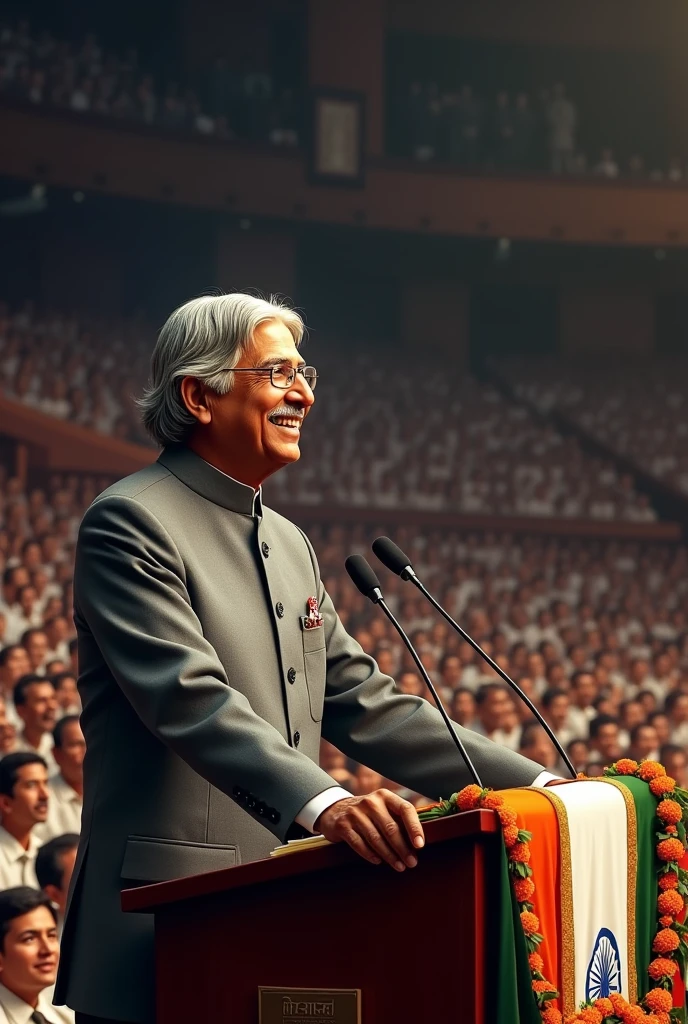 Generate the Apj abdul kalam speech picture realistic