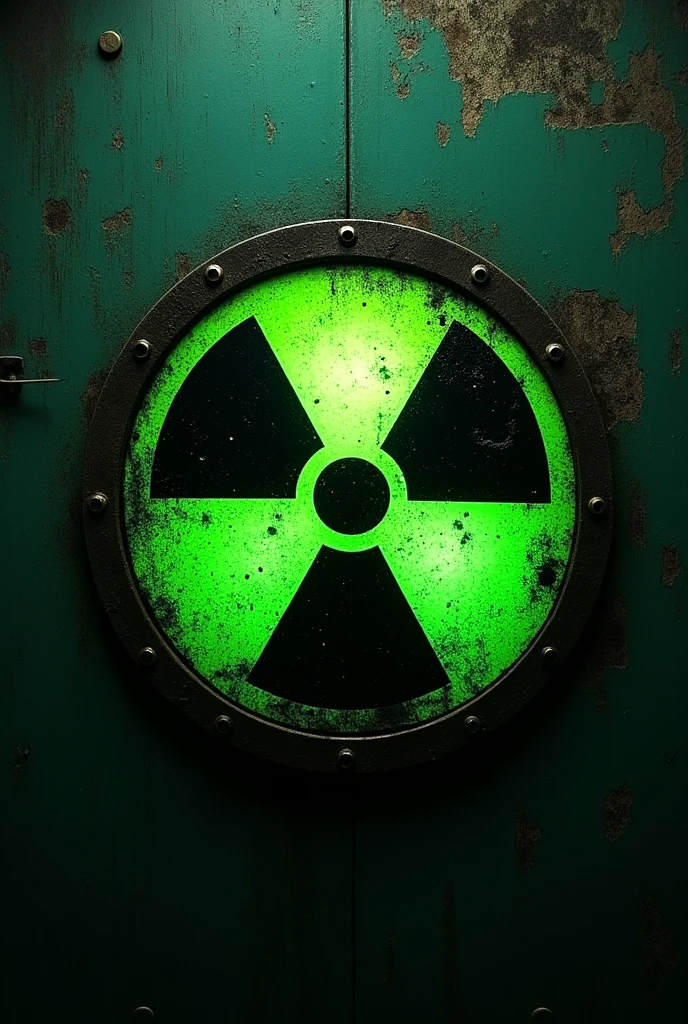 Dark green and black radioactive symbol icon