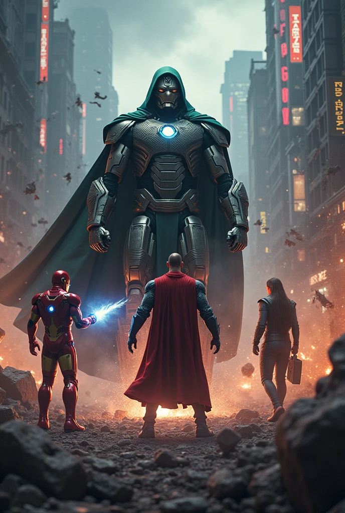 Avengers fighting dr doom