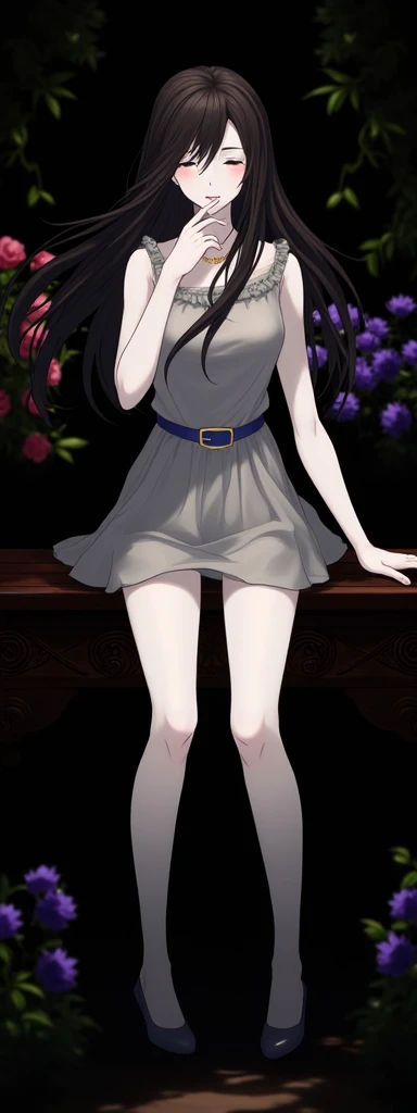 she is sitting 