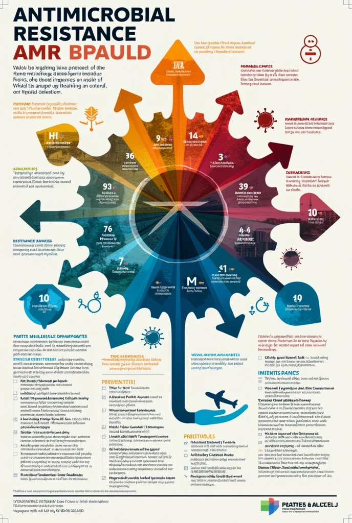 antimicrobial resistance poster and have point such as what is amr, how its spread, and how to prevent