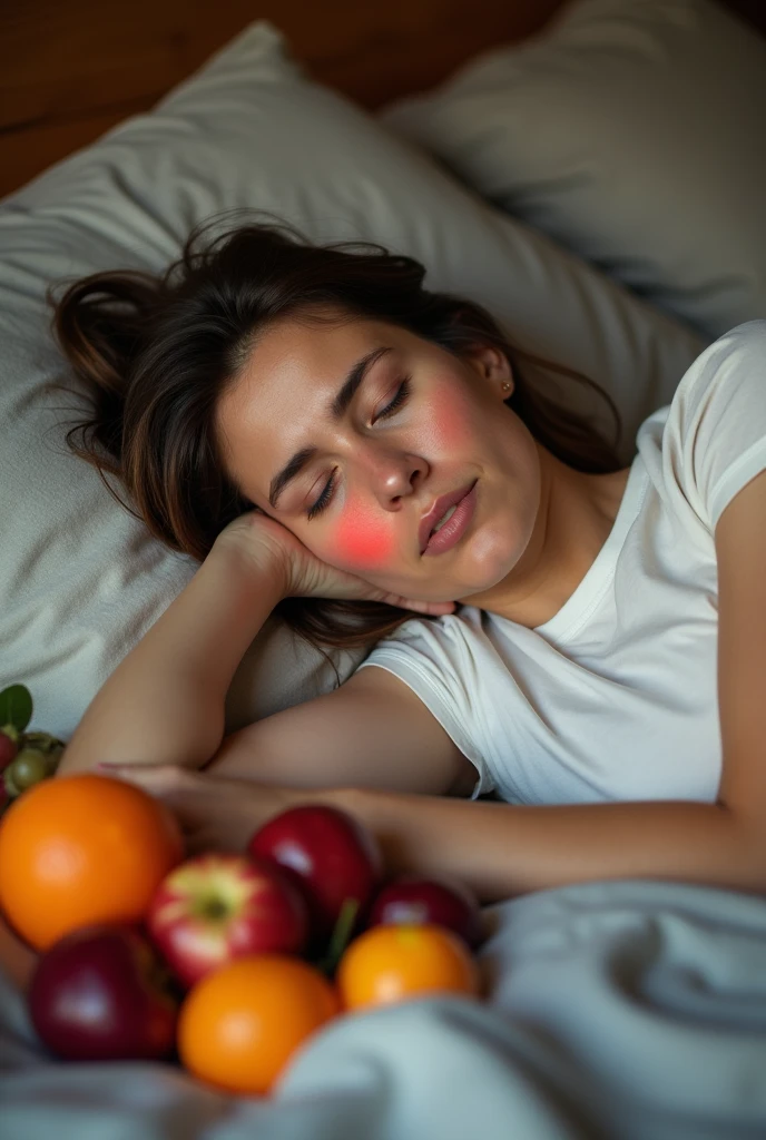 Ek 30 sall ke larki jis ko kidney mein dard hai aur kidney wali jaga pe kidney Nazar aa rhi hai wo bed pe lati hai uske pas fruits parha hain