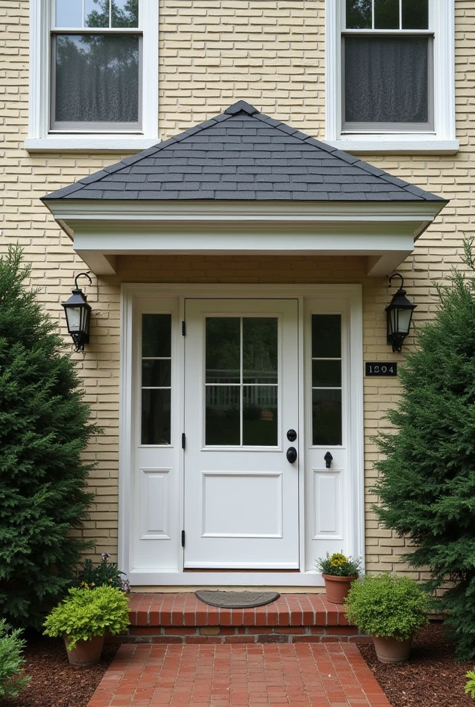 The white front door and the wide windows either side were the house's toothy smile. The mark where the bricks were discoloured, that was its nose. And the two squared windows upstairs were its eyes, staring down at you, sleeping when the curtains were closed at night. The face usually looked happy