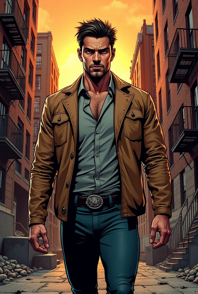 Marvel comic panel, Character John Roman, from the book The Tenement by Aluísio de Azevedo, with the comic version features.
