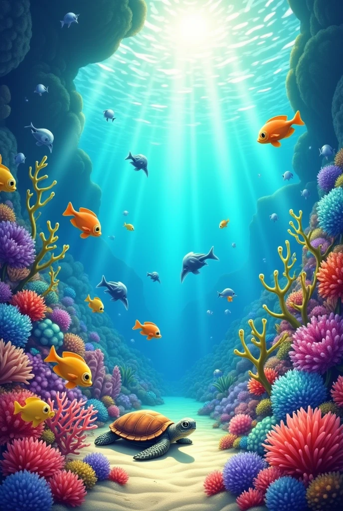 Deep water view look like cartoon