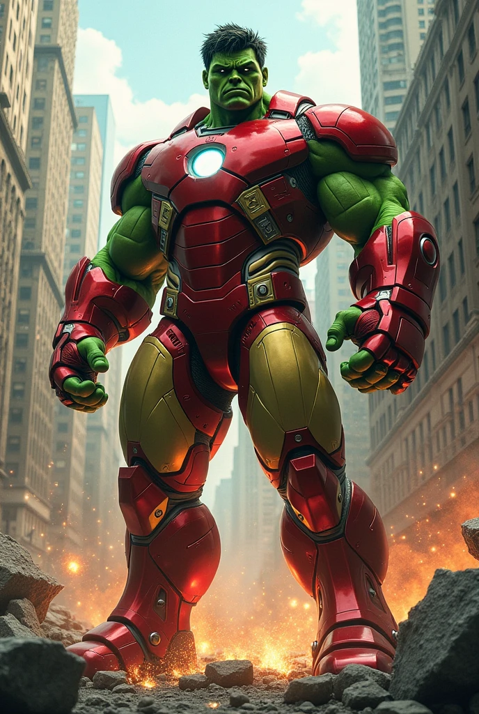 Hulk and iron man mix costume