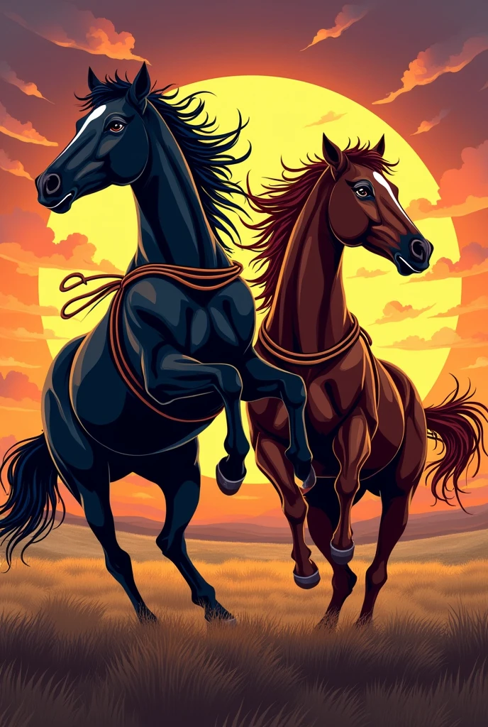 2 horse logo to put on rodeo t-shirts one hundred or color