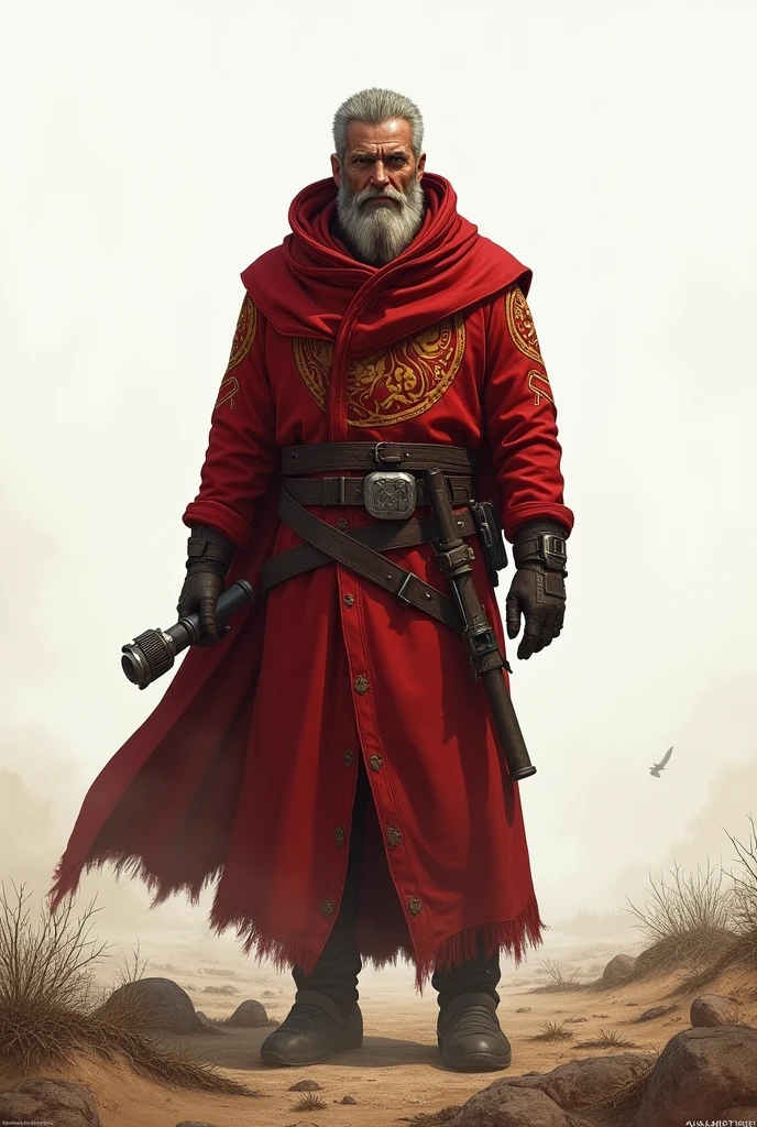 Fallout 4, blank background, concept art, BOS scribe, Brotherhood of Steel, Red scribe robes, Fallout 3, Apocalyptic