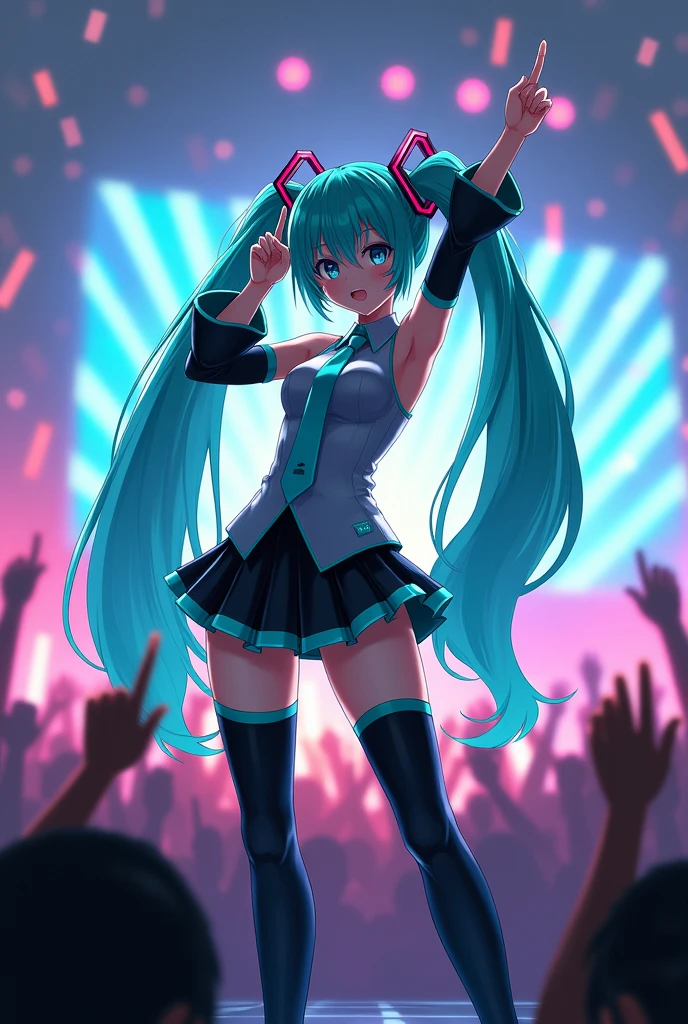 Hatsune Miku giving the middle finger
