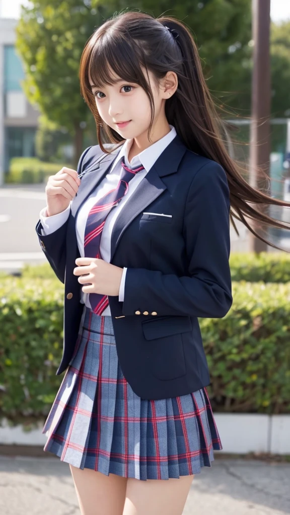 cute､high school girl､Idol､uniform､blazer､mini skirt､See-through､Fluttering in the wind