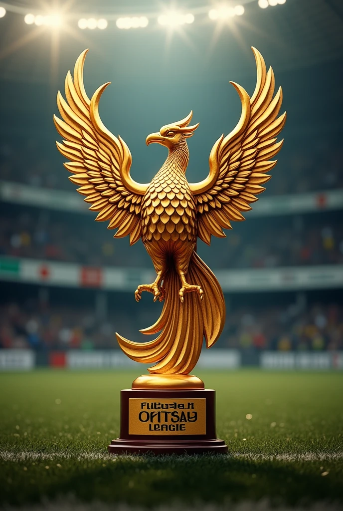 The trophy design is in the shape of a gold phoenix, and below it is the words Sidodadi Futsal League