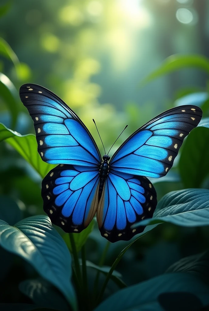 Blue butterfly background
