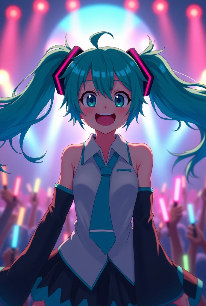 初音ミクが人差し指ではなく中指🖕を立てて煽っている画像