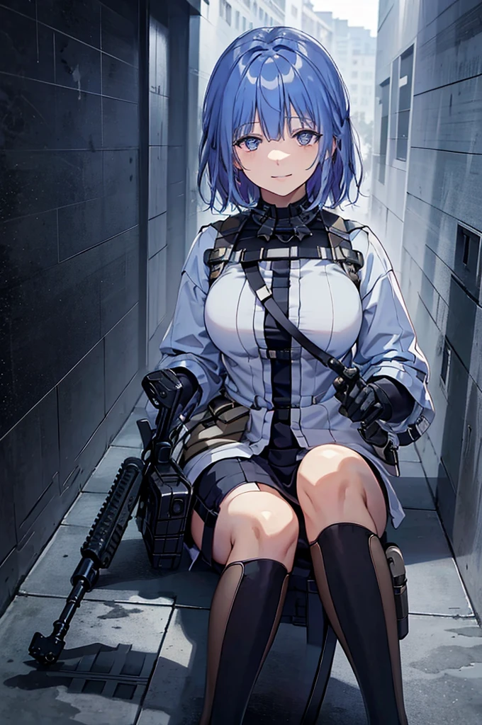 Empty City, A town above the clouds, Sky City,Black Eye,Blue haired,Falling from the sky、In the desert、Stars shine in the night sky、beautiful girl、Show your side