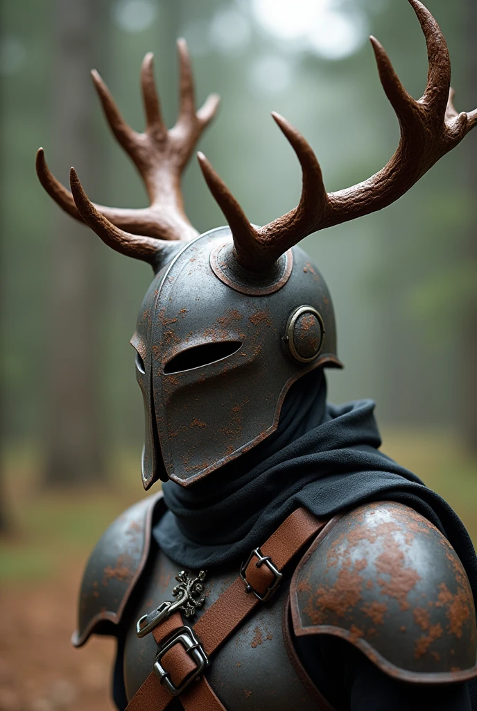 The horns on the helmet have been changed to deer antlers.