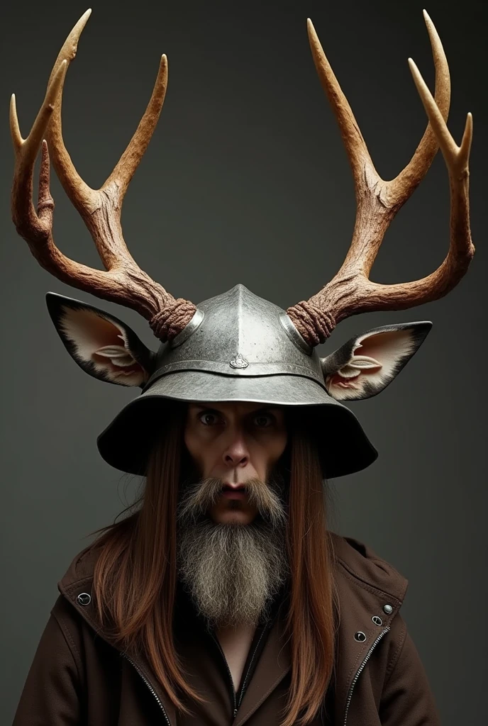 The horns on the helmet have been changed to deer antlers.