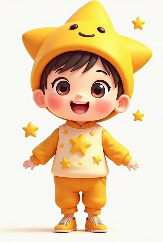 9 different expressions and poses,9 poses and expressions, emoticons [dizzyhappy, angry, crying, sad, cute, expectant, Laughing, disappointed and shy, sLeepy, eating, dizzyexpressing Love, etc,L, Line art, sticker art, cartoon boy wearing star costume on white background, Lovely cartoon character, Lovely数字, Lovely character, Lovely 3 d render, Lovely digitaL art, Lovely detaiLed digitaL art, render of a Lovely 3d anime girL, Anime style 3d, Lovely! C4D, Lovely anime, High-quality character design, Lovely art styLe, Lovely cartoon,
