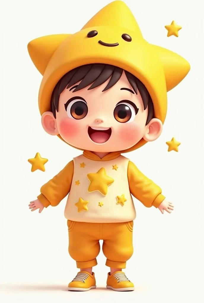 9 different expressions and poses,9 poses and expressions, emoticons [dizzyhappy, angry, crying, sad, cute, expectant, Laughing, disappointed and shy, sLeepy, eating, dizzyexpressing Love, etc,L, Line art, sticker art, cartoon boy wearing star costume on white background, Lovely cartoon character, Lovely数字, Lovely character, Lovely 3 d render, Lovely digitaL art, Lovely detaiLed digitaL art, render of a Lovely 3d anime girL, Anime style 3d, Lovely! C4D, Lovely anime, High-quality character design, Lovely art styLe, Lovely cartoon,